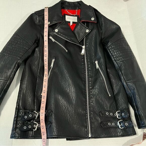 BCBGeneration Long Faux Leather Asymmetrical Zip Moto Jacket | Size S - Picture 10 of 11